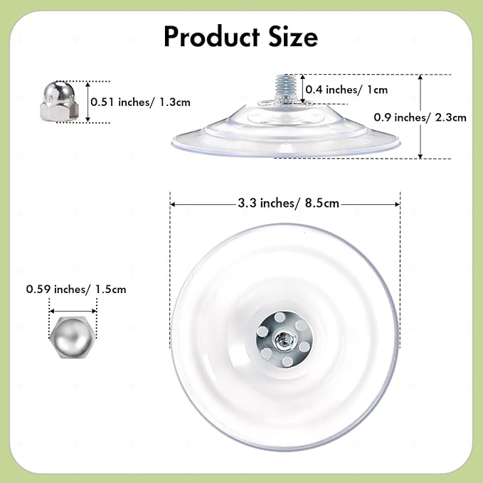 AMOSIJOY 4 Pack Cat Window Perch Suction Cup, Strong Adhesive Replacement Suction Cup with Screws for Foldable & Cordless Cat Window Hammock Seat