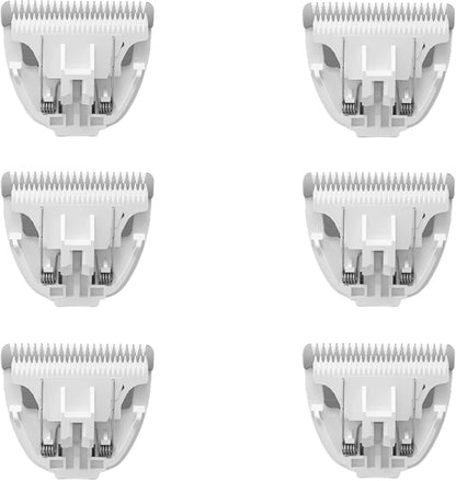 6 Pack Ceramic Blades Replacement for Dog Grooming Clippers, Detachable Pet Clipper Blades for Dogs,Cats Hair Trimming