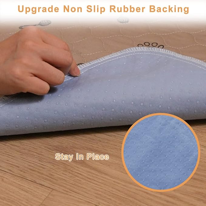 Peepeego 2Pack Pee Pads for Dogs Reusable+Free Dog Comb, Waterproof Rug 36"x72", Absorbent Puppy Pads Washable, Non Slip Protector for Bed Couch Floor