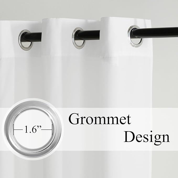 NICETOWN Non-See-Through White Privacy Sheer Curtains 102 inches Long 2 Panels, 52" Wide Grommet Window Curtains Drapes for Living Room Bedroom- Home Decoration Light Filtering Elegant Window Drapes