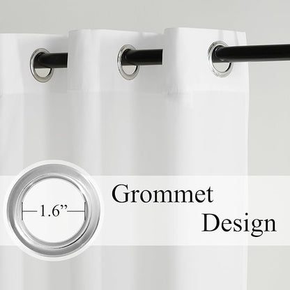 NICETOWN Non-See-Through White Privacy Sheer Curtains 102 inches Long 2 Panels, 52" Wide Grommet Window Curtains Drapes for Living Room Bedroom- Home Decoration Light Filtering Elegant Window Drapes