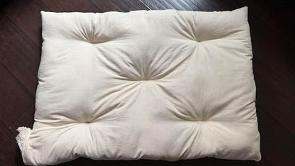 Rectangular Muslin Dog Bed Insert with Raw Cotton Filler, Natural Pet Bed Cushion Insert, Breathable Inner Pillow for Dog Bed Covers (Small 24"x15"x3")