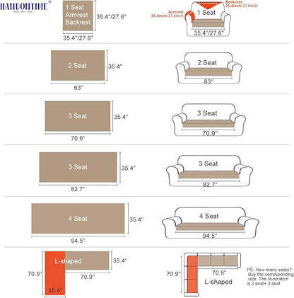 HANDONTIME Dog Couch Cover Protector, Fuzzy Couch Cover for Dogs Washable, Non Slip Geometric Jacquard Sofa Covers for 3 Cushion Couch Sofa Protector Pet Friendly Pets Mat(Khaki, 35.4" x 70.9")
