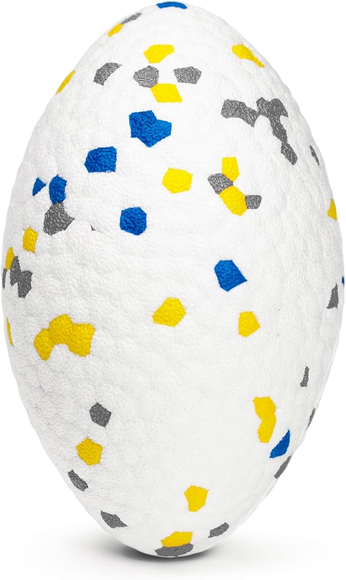 4.72" Indestructible Large Rugby Balls for Aggressive Chewers Durable Olive Bouncy Interactive Football Toy for Dogs Fetch Game Lightweight Floating Outdoor Training, White
