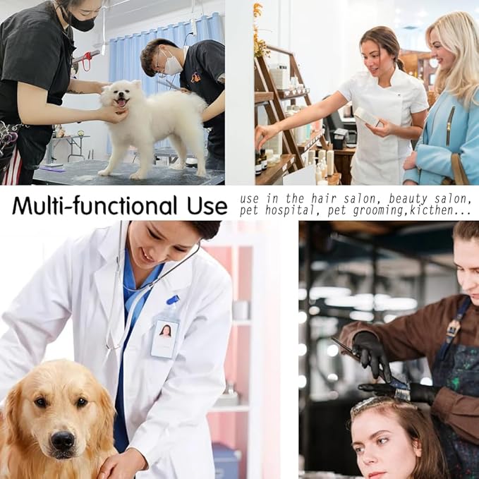 Dog Grooming Smock for Men Women, Anti-Static Smock for Pet Shop Dog Cat Grooming Bathing, Long Sleeves, Water Resistant and Hair Proof, (Solid Purple XL)