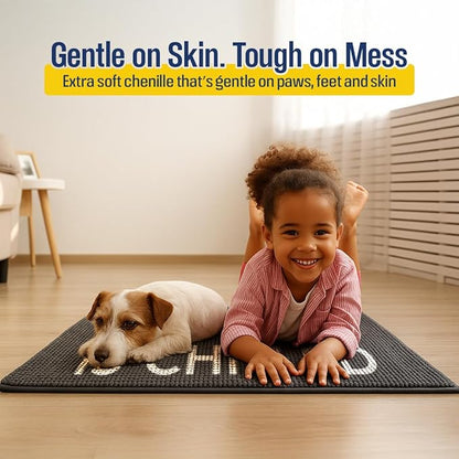 Muddy Mat® Absorbent Microfiber Door Mat & Pet Rug, Non Slip Washable Chenille Indoor Outdoor Entry Rug for Kitchen Bedroom Bathroom - Come In The Wine Is Chilled Funny Welcome Mat Porch Decor 19"x30"