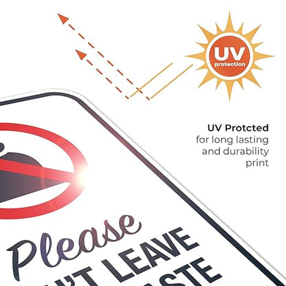 Please Don’t Leave Dog Waste Bags Here 12x18 Inches, 55 mil Thick HDPS (high Density polystyrene), Made in USA