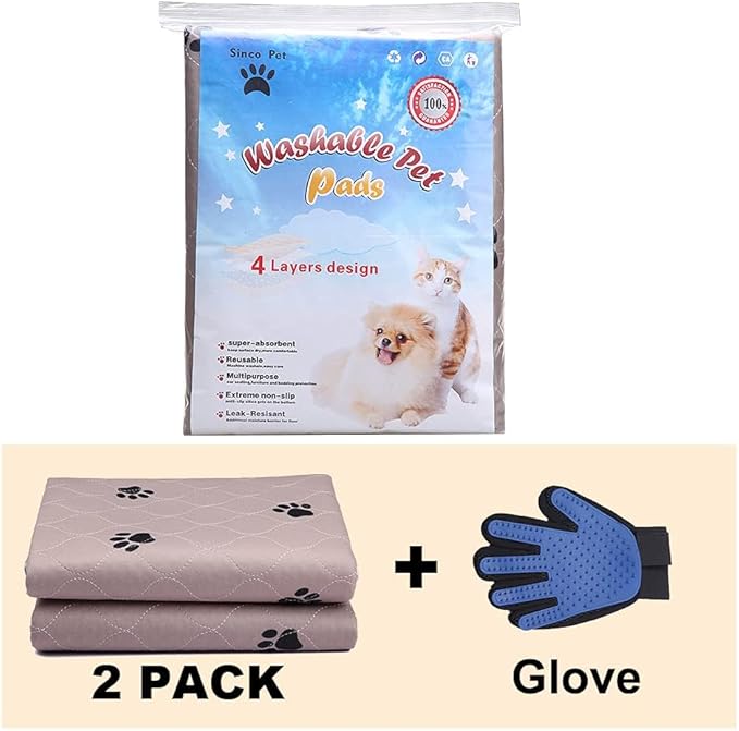 Washable Puppy Pads - Reusable, Super Absorbing, Waterproof, Large Dog Pee Pads for Dog Bed Mat