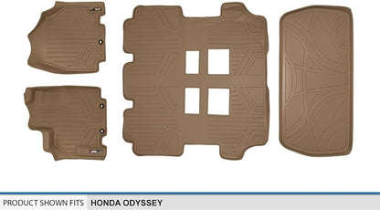 SMARTLINER Custom Fit Floor Mats 3 Rows and Cargo Liner Set for 2011-2017 Honda Odyssey
