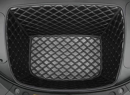 Frunk Mat Front Trunk Mat Custom Compatible with EV/Electric Car Model - All-Weather, Full Coverage Protect Front Trunk(Black with Black Stitching)