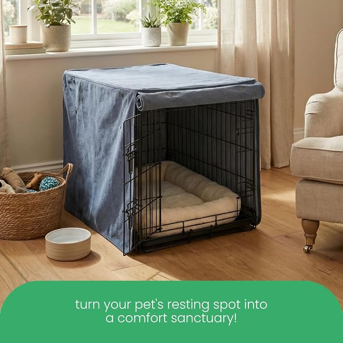 Molly Mutt Dragonstone Dog Crate Cover, GOTS-Certified 100% Organic Cotton Canvas Cover for Dog or Puppy Kennel and Cage, Washable, Free of Harmful Chemicals, Small, Fits 24"x18"x21" Crate