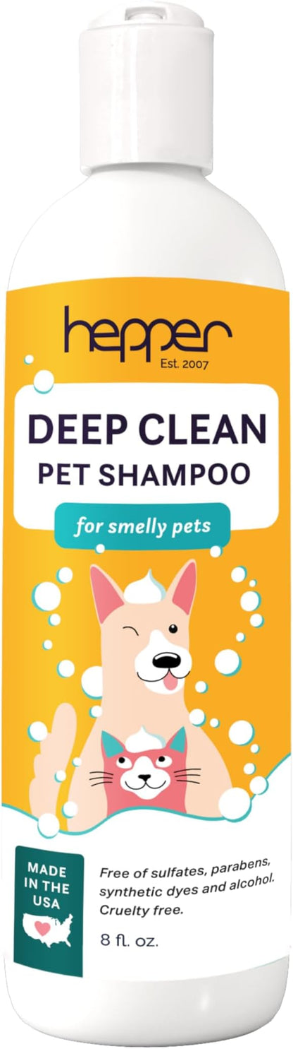 Hepper Deep Clean Pet Shampoo for Smelly Pets: Deskunk, Odor Control, Shedding Control, & Coat Care for All Breeds! Ideal for Short, Long, Double-Coated, and Smelly Pets