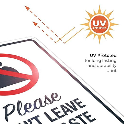 Please Don’t Leave Dog Waste Bags Here 10x14 Inches, Rust Free .040 Aluminum, Fade Resistant, Made in USA