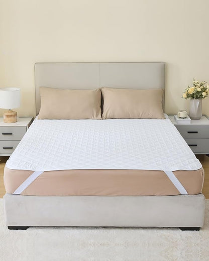 Full 54"x75" Waterproof Pad with Straps, Incontinence Mattress Protector | KANECH Washable Pee Pad for Bed, Adults, Overnight Bed Protector, Waterproof Mattress Pad, Hold 12 Cups, Fits 5-20" Mattress