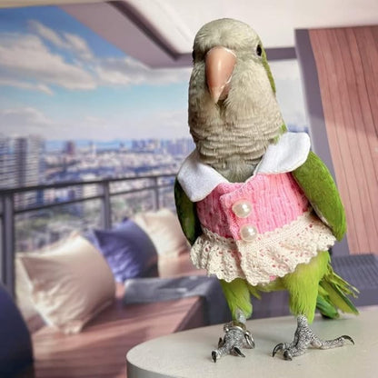 Bird Diaper Flight Suit - Pink Top Bird Clothes Cosplay Photo Prop for Parrots, Lovebirds, Parakeets, Cockatiels & Small Animals (Senegal)