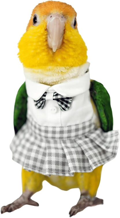 Bird Costume Bird Diaper Flight Suit Cute JK Dress Dress Skirt Clothes Cosplay Photo Prop for Parrots Macaw Cockatoo (Without Diaper,L)