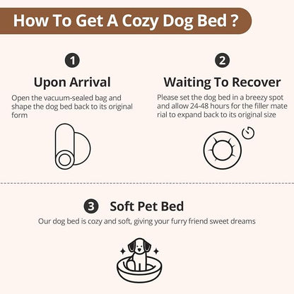 JOLLYVOGUE Calming Dog Bed for Small Dogs - 23 inches Donut Washable Small Dog Bed for Kittens & Puppies, Anti-Slip Round Fluffy Plush Faux Fur Cat Beds (Fits up to 25 lbs Pets, Rainbow)