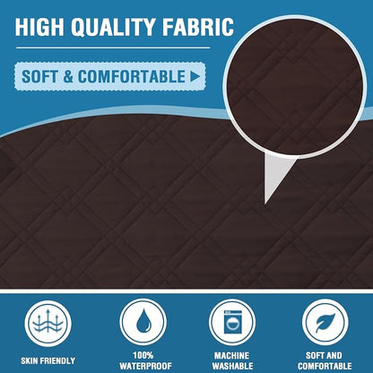 H.VERSAILTEX Loveseat Covers for 2 Cushion Couch Sofa Cover for Dogs 100% Waterproof Furniture Protector Cover with Elastic Straps for Pet Cat(Loveseat, Brown)