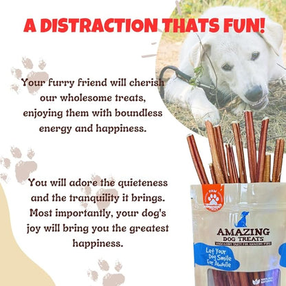Amazing Dog Treats - Bully Sticks for Small Dogs (6 Inch Junior - 25 Count) - Premium Thin Bully Sticks for Dogs - Best Bully Stick Dog Chews - Bully Bones for Puppies and Small Breeds