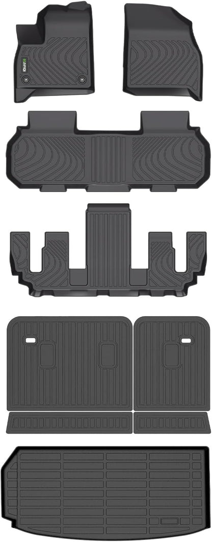 HAFIDI® Floor Mats & Cargo Liner & Seatback Cargo Set for 2024 2025 2026 Chevy Traverse 7 Seats & 2025 2026 Buick Enclave & 2024-2026 GMC Acadia 7 Seats (Not for 2024 Traverse Limited)