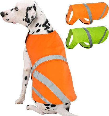 Kuoser Reflective Dog Vest, High Visibility Safety Vest for Medium to Large Dogs, Lightweight Pet Reflective Vests for Hunting Outdoor Activities Walking at Night, Blaze Orange 2XL