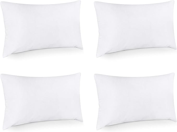 Utopia Bedding Throw Pillows (Set of 4, White), 16 x 26 Inches Pillows for Sofa, Bed and Couch Decorative Stuffer Pillow