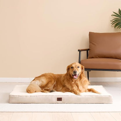 EHEYCIGA Orthopedic Medium Dog Beds for Small Dogs with Removable Washable Cover for Crate, Camel, 30x20
