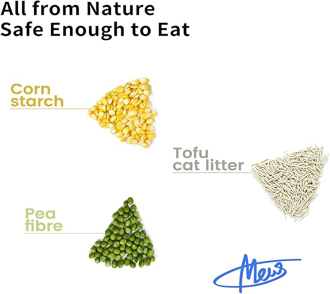 Tofu Cat Litter, Dr. PawPaw Clumping Cat Litter, Natural Tofu Scent 18 lb, Dust-Free Keep Kitty Tidy, Superior Odor Control Keep Step Fresh