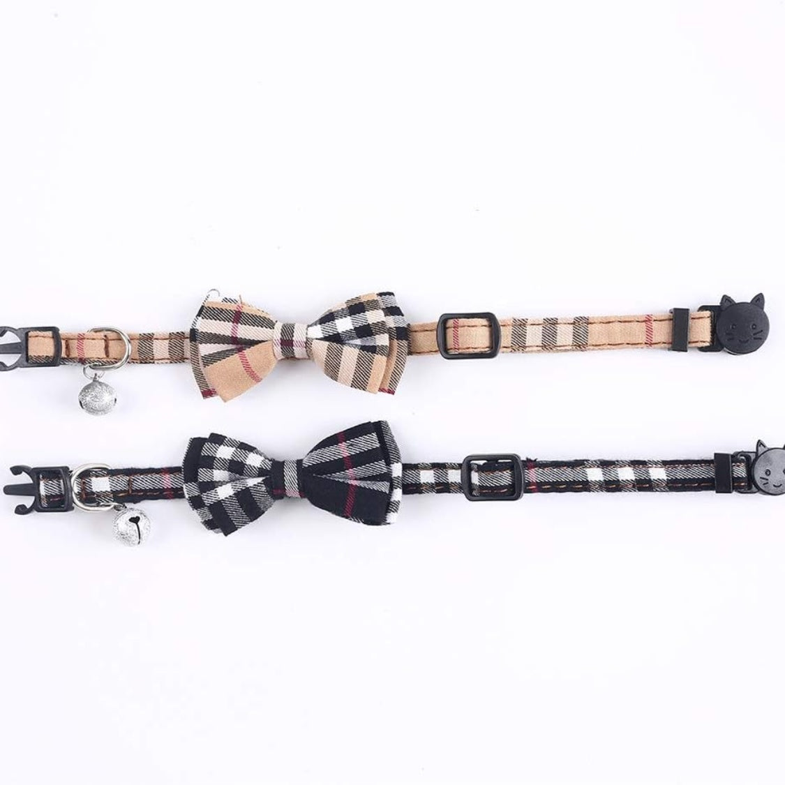 Cat Collars Breakaway With Cute Bow Bell 2 Pack Kitten Collar Plaid Cat Collar With Removable Bowtie Cat Collar For Cats Kittens