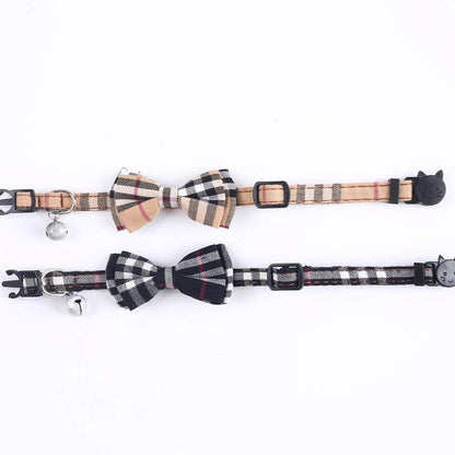 Cat Collars Breakaway With Cute Bow Bell 2 Pack Kitten Collar Plaid Cat Collar With Removable Bowtie Cat Collar For Cats Kittens