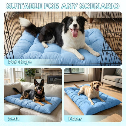 Extra-Large Summer Cooling Mat Dog Sofa Bed,Ultra-Soft, 8 Compartments, Extra-Large Plush Dog Sofa Bed,Super Soft, Thick Polyester Pet Mat With A Non-Slip Bottom