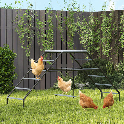 Chicken Coop Perches with Adjustable Swing, 10 Roosting Bars, for Backyard, Farm