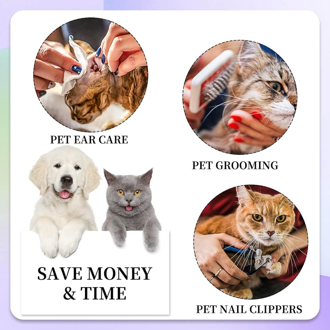Cat Grooming Hammock Kit For Cats Dogs Up To 12 Lb, Hanging Harness And Sling For Nail Trimming, Includes Clippers Trimmer