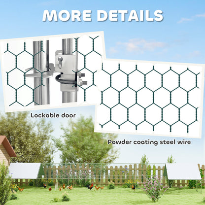 Large Chicken Coop with Waterproof and Anti-UV Cover, Spire Shaped for Outdoor and Yard Farm Use, 39 x 10 x 6.4