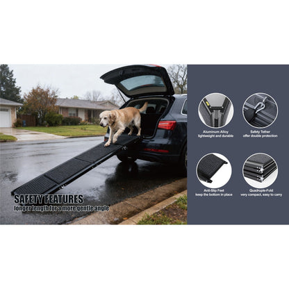 Dog Ramp For Car 71 Long & 19.3 Wide Portable Dog Ramps For Large Dogs With Non-Slip Rug Surface Dog Car Ramp For SUV Car & Truck, Folding Dog Ramp Up To 250LBS
