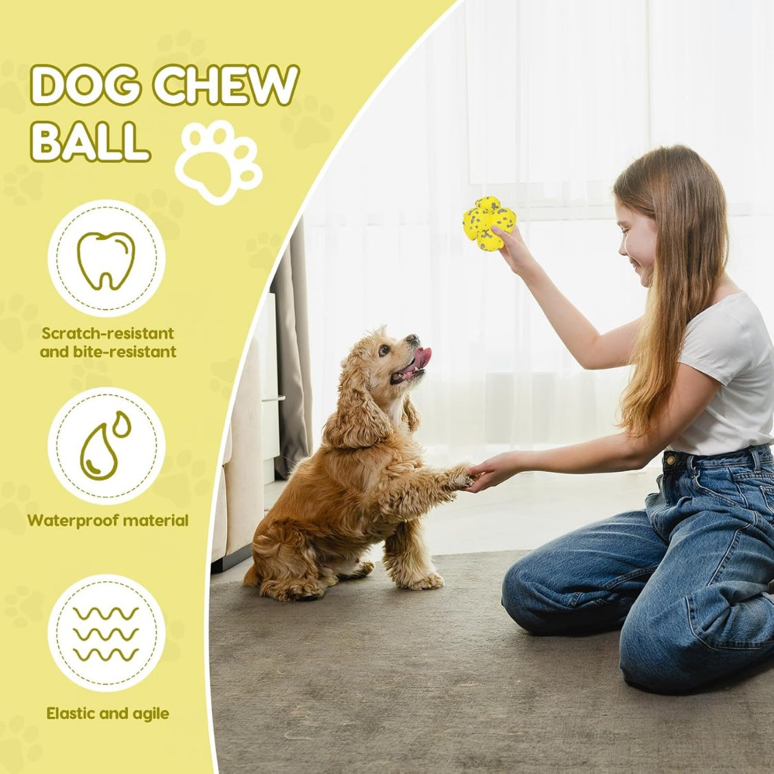 Dog Spike Ball Toy Tough ETPU Interactive Chew Ball For Aggressive Chewers Floating Fetch Ball Teeth Cleaning Puppy & Dog Toy Compatible With Ball Launcher