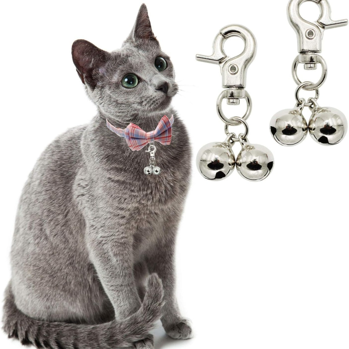 Bells For Dog Collars 2 Pack Stainless Steel Bell Necklace For Dogs Cat