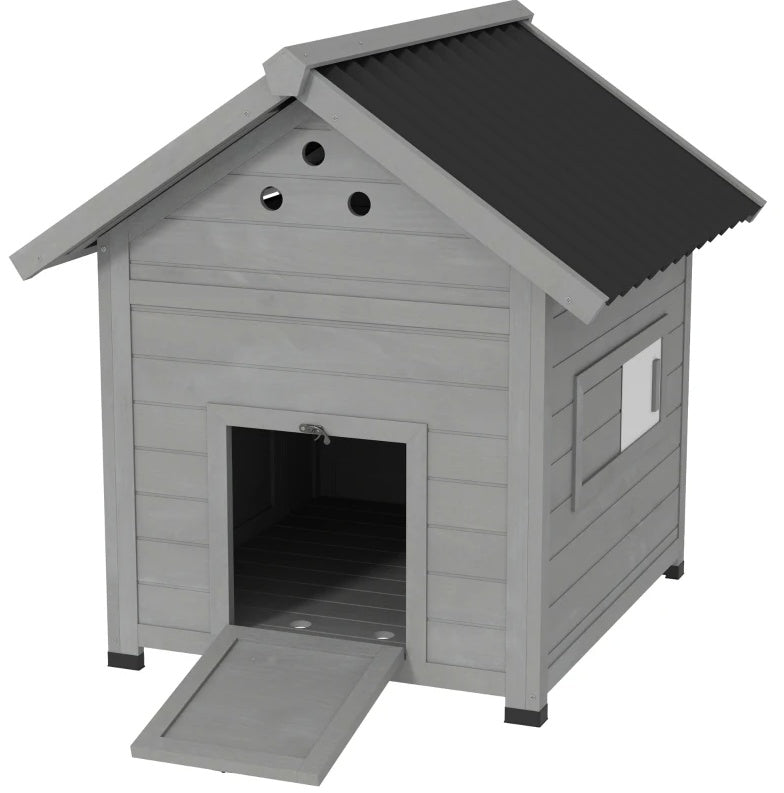 Wooden Pet House With Openable Roof & Double Doors