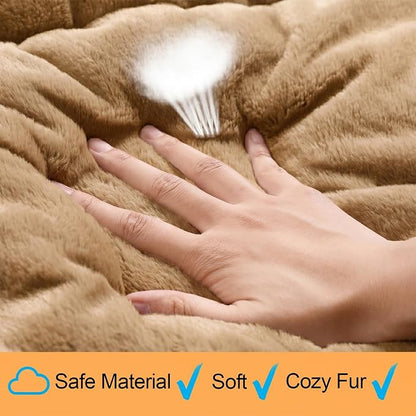 Dog Crate Pad Washable Dog Bed for Crate Large Cozy Mat 42-Inch Camel | Ultra Soft Kennel Pad,Anti-Slip Bottom,Fits for Most Metal Crates,Comfortable Sleeping Pet Mat