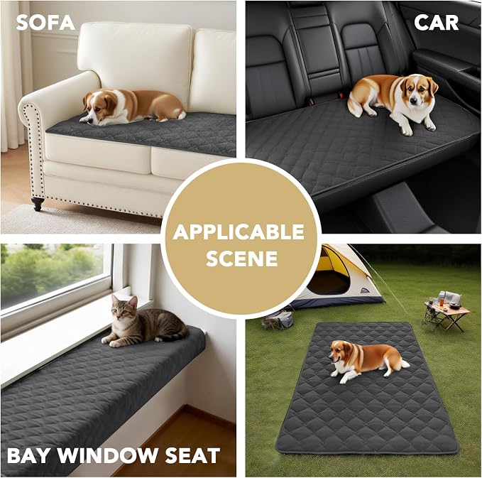 H.VERSAILTEX Chenille Couch Cover for Dogs Washable Soft Fuzzy Loveseat Covers Sectional Sofa Cover Thick Pet Couch Cover Protector Non-Slip Dog Bed Cover(Grey, 28" x 67")