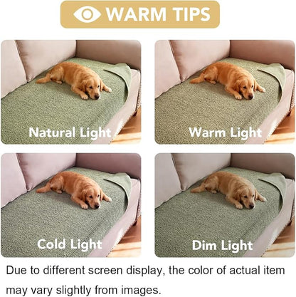 H.VERSAILTEX Non Slip Pet Couch Cover Chenille Dog Bed Protector Thick Soft Sofa Slipcover Pet Friendly Washable Couch Cushion Covers for Pets (30" x 53", Sage)