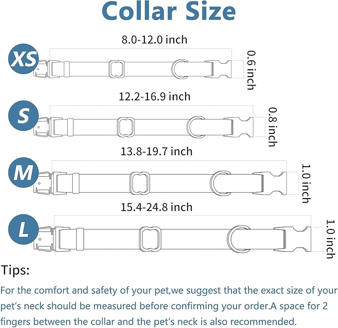 Soft Leather Dog Collar and Leash (6.6') Set - Stylish Rose Gold Heavy Duty Metal Buckle, 4 Adjustable Lengths Leash for Small Medium Large Dogs - Comfortable & Easy to Clean BluePurple S(12.2"-16.9")