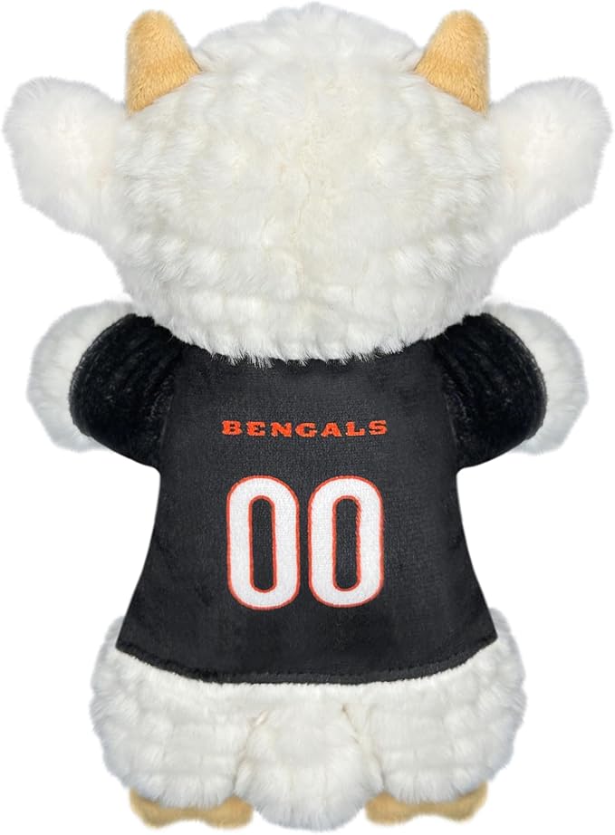 Pets First NFL Cincinnati Bengals Goat Plush Toy for Dogs and Cats with Squeaker, Wearing a Team Jersey! Fun & Sporty Goat Shaped Dog Chew Toy, Interactive Pet Toy