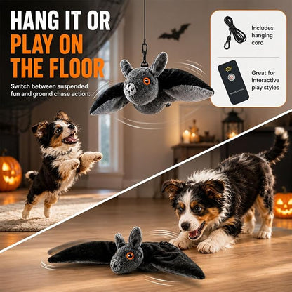 Flying Bat Dog Toy, Flapping Wings Interactive Pet Teaser (1PC) | USB Rechargeable | Chirping Sounds | Hanging & Ground Play | Realistic Flight Motion | Cat & Dog Exercise