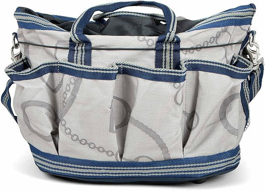 Jeffers Poplar Head Grooming Bag – Horse Grooming Organizer Tote with Pockets for Brushes, Tools, Clippers, Shampoo, Detangler – Stable Barn Kit Carrier for Horses, Pets, Latte Snaffles & Irons