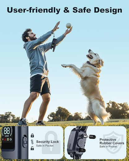 Jugbow Dog Shock Collar - 4200FT Dog Training Collar with Remote for 5-120lbs Small Medium Large Dogs, IPX8 Waterproof E Collar with 4 Training Modes, Security Lock, Rechargeable Shock Collar