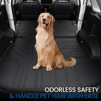 Cargo Liner Backrest Mats for 2026 Toyota RAV4 Hybrid (Not Fit Limited or PHEV), All Weather TPE Cargo Trunk Mat Seat Back Protectors Accessories