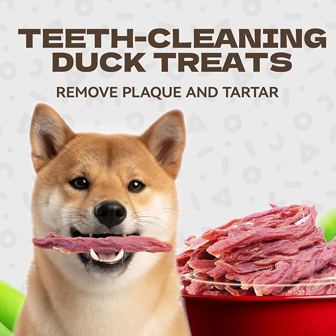 Duck Jerky Dog Treats, Real Duck Strips Dog Training Treats Soft Rawhide-Free Chews Healthy Snacks for Small Medium Large Breed 10.58oz