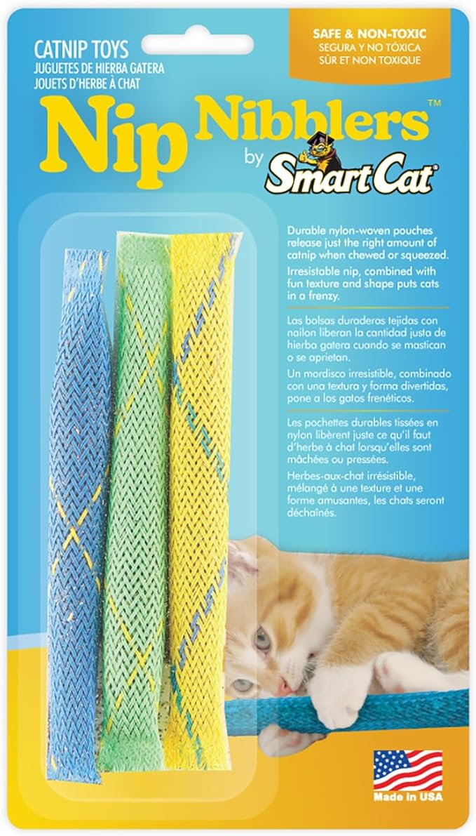 Pioneer Pet Nip Nibblers Catnip Toy – 3 Pack – Catnip Filled Toys For Indoor Cats -Teething Toy For Kittens That Bite And Chew