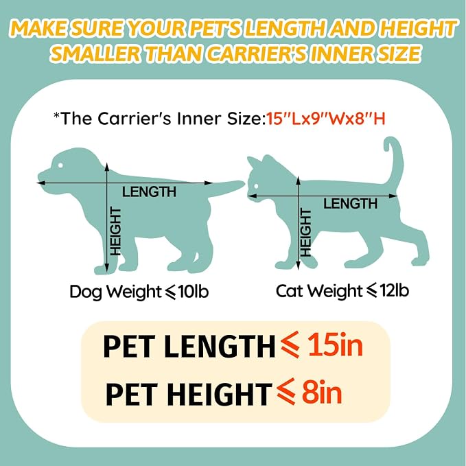 Small Pet Carrier 17" L x 11" W x 9.5" H Airline Approved, Blue | for Alaska Airlines, Lockable Safety Zippers and Anti-Scratch Mesh, Pets Under 10 lbs